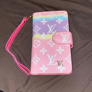 Designer inspired universal phone case/wallet wristlet